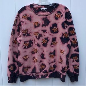 Tiger All-Over Custom Upcycled Tie Dye Sweatshirt